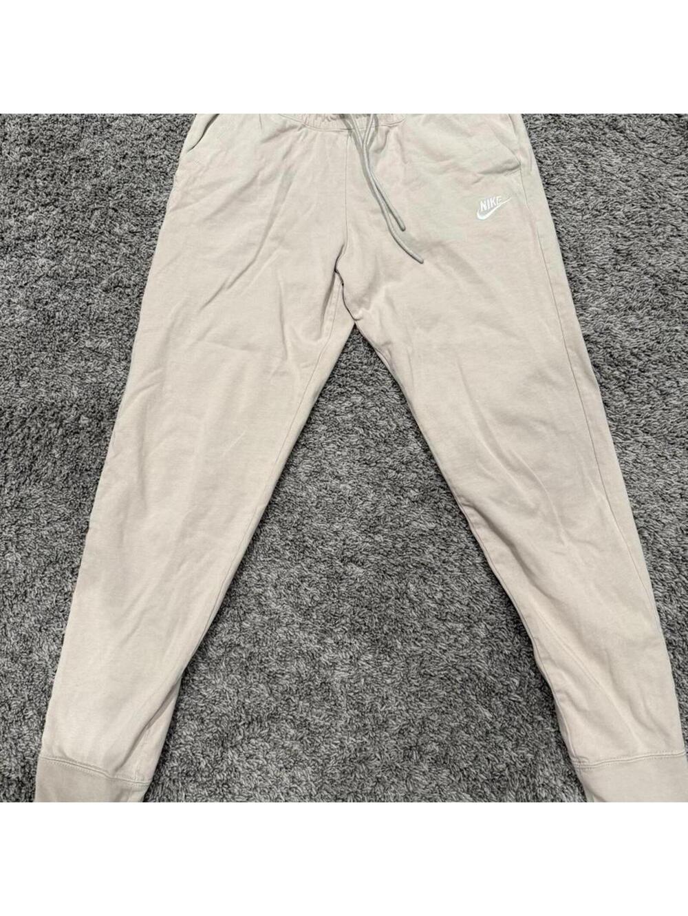 Nike Beige Jogger Sweatpants with Drawstring Waist